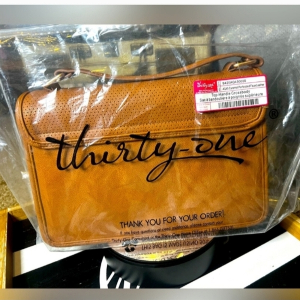 Thirty One Top Handle Faux Leather Crossbody Bag - Picture 8 of 8